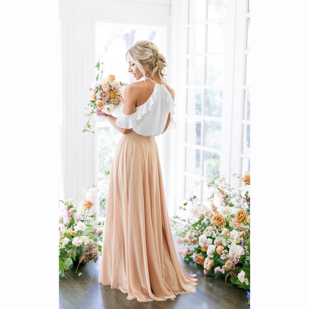 BHLDN Chateau Chiffon Maxi Skirt